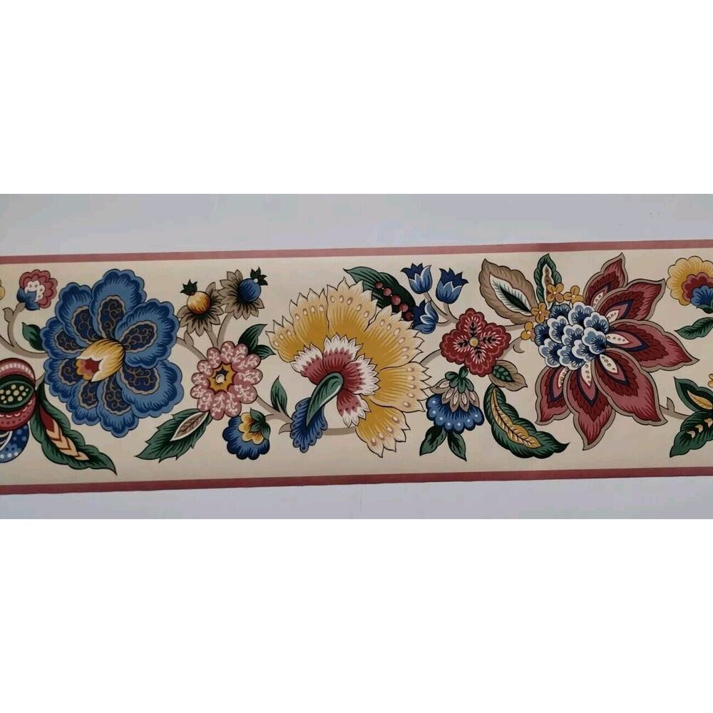 Williston Gardens Pre-pasted Decorative Wall Border - Floral Rose Color - 5.5 yd